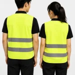 Áo Lưới 2 sọc phản quang màu xanh chuối phối xám đậm