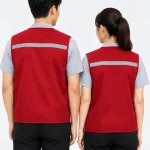 Áo Lưới phản quang 4 túi hộp màu đỏ