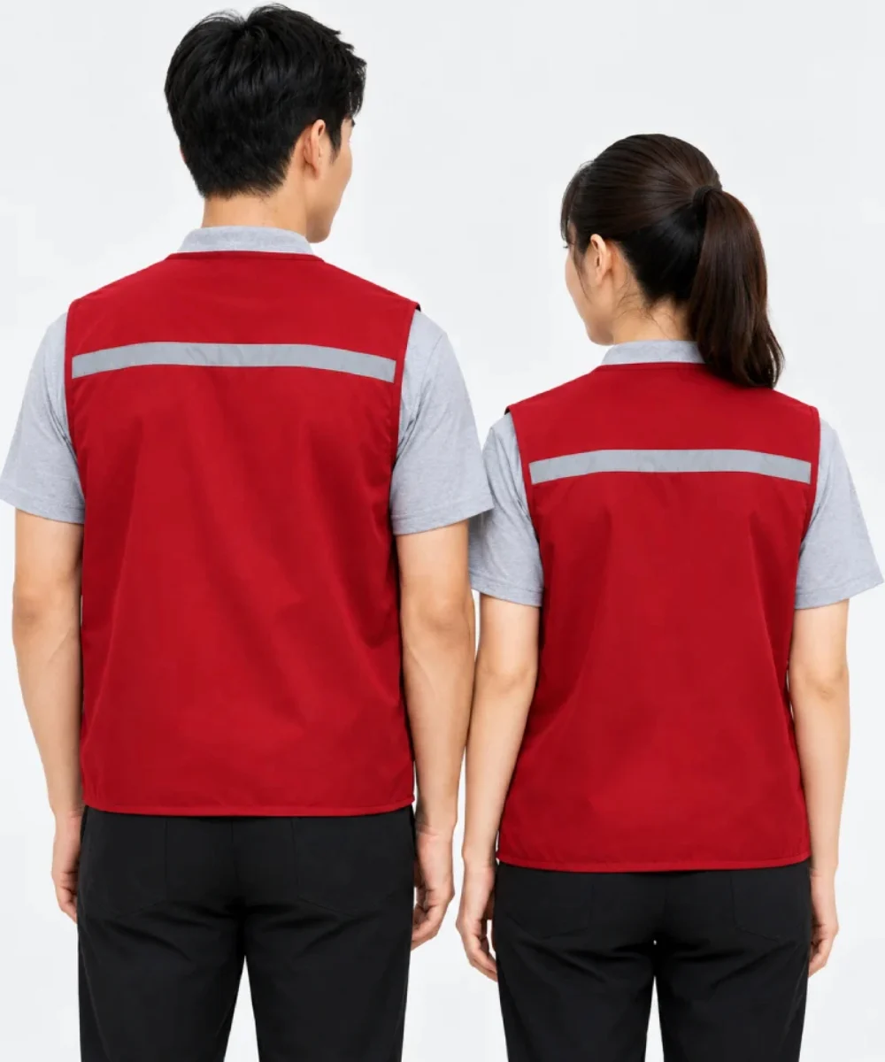 Áo Lưới phản quang 4 túi hộp màu đỏ