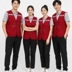 Áo Lưới phản quang 4 túi hộp màu đỏ