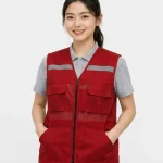 Áo Lưới phản quang 4 túi hộp màu đỏ