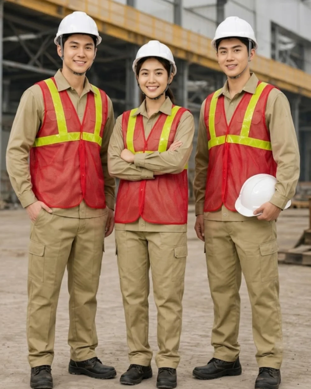 Áo Lưới phản quang vàng bảo hộ lao động màu đỏ