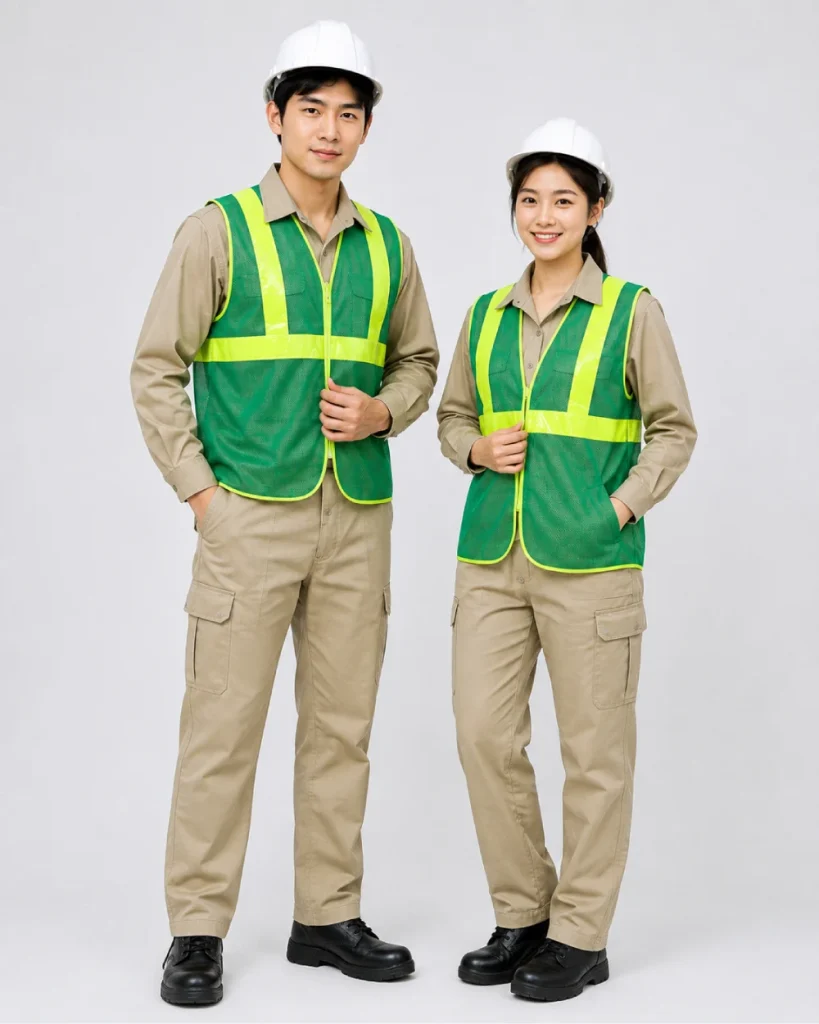 Áo Lưới phản quang bảo hộ lao động màu xanh lá cây