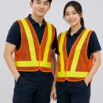 Áo Lưới phản quang chữ A màu cam phối phản quang vàng