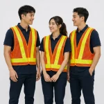 Áo Lưới phản quang chữ A màu cam phối phản quang vàng