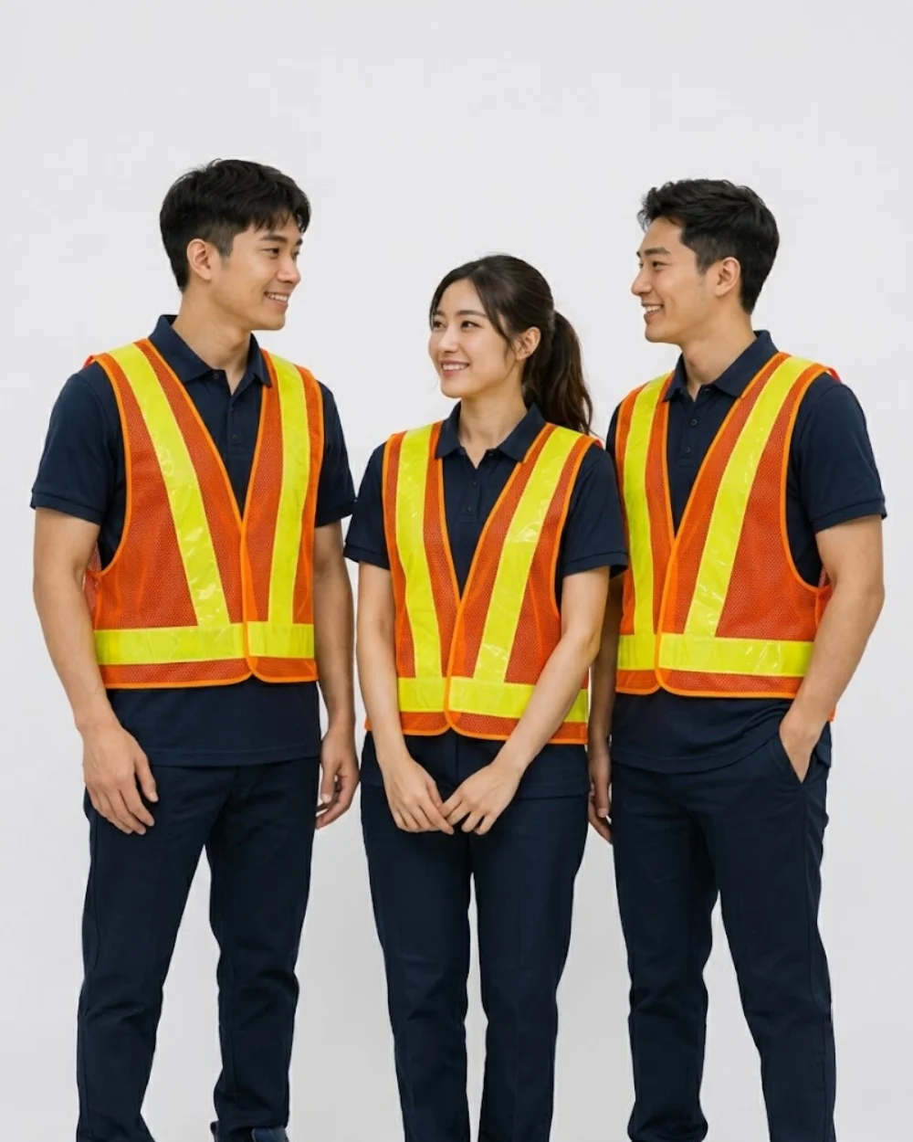 Áo Lưới phản quang chữ A màu cam phối phản quang vàng