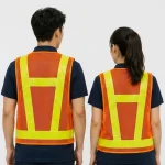 Áo Lưới phản quang chữ A màu cam phối phản quang vàng