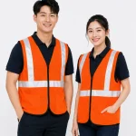 Áo Lưới phản quang màu cam phối trắng