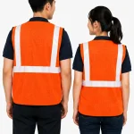 Áo Lưới phản quang màu cam phối trắng
