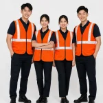 Áo Lưới phản quang màu cam phối trắng
