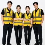 Áo Lưới phản quang màu vàng phối xám