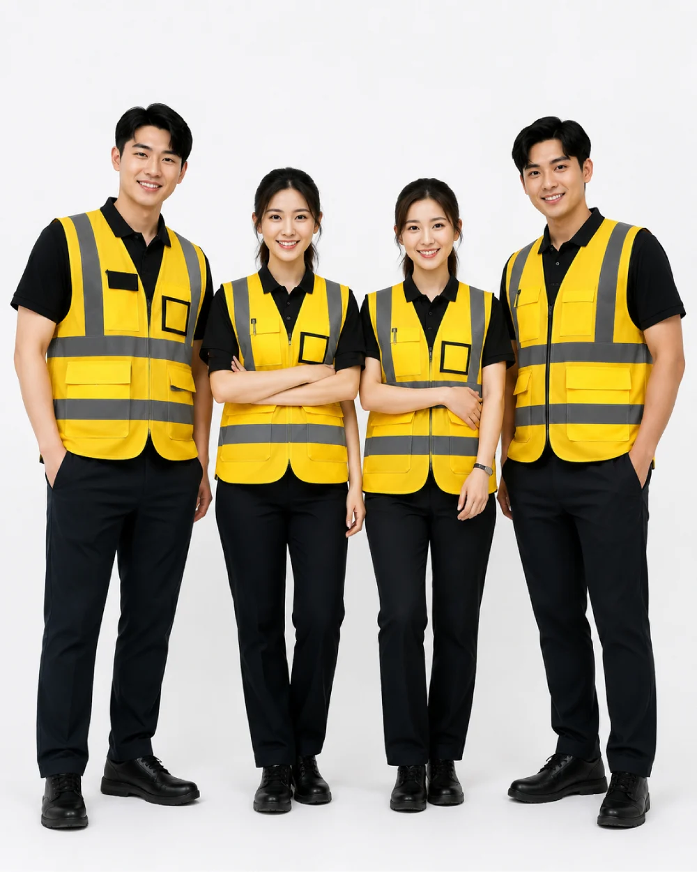 Áo Lưới phản quang màu vàng phối xám