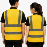 Áo Lưới phản quang màu vàng phối xám