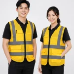 Áo Lưới phản quang màu vàng phối xám