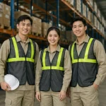 Áo Lưới phản quang xanh chuối bảo hộ lao động màu đen