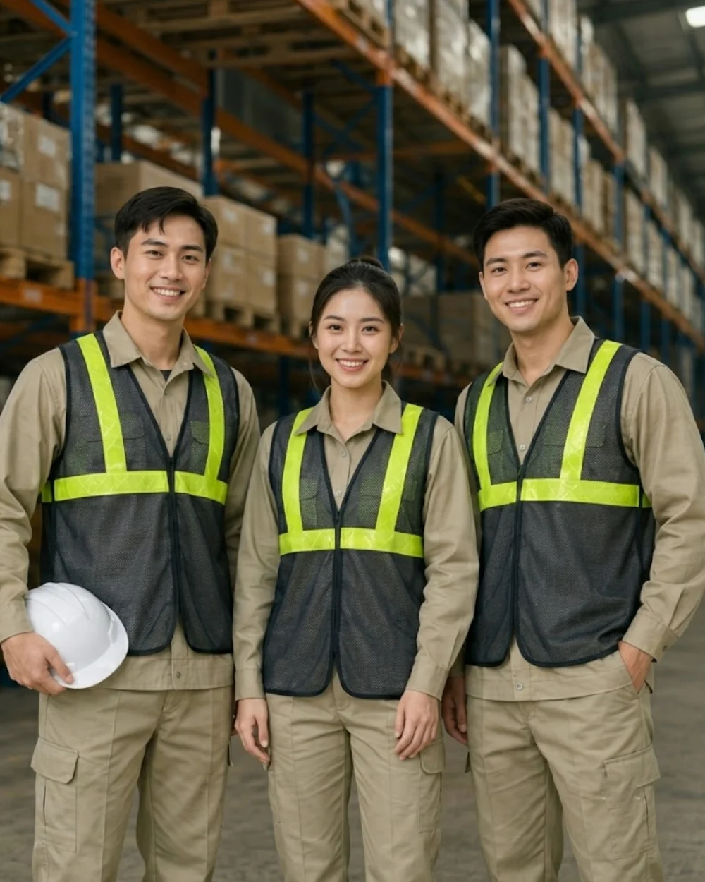 Áo Lưới phản quang xanh chuối bảo hộ lao động màu đen