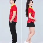 Áo Polo Đồng Phục Công Nghệ Đỏ Viền Vàng