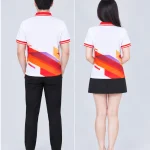 Áo Polo Đồng Phục Dạng Hình Học Cổ Đỏ