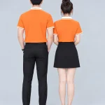 Áo Polo Đồng Phục Màu Cam Phối Trắng