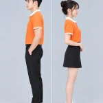 Áo Polo Đồng Phục Màu Cam Phối Trắng