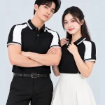Áo Polo Đồng Phục Màu Đen Phối Trắng