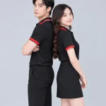 Áo Polo Đồng Phục Màu Đen Viền Đỏ