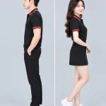 Áo Polo Đồng Phục Màu Đen Viền Đỏ