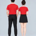 Áo Polo Đồng Phục Màu Đỏ Phối Cổ Trắng