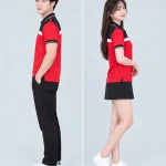 Áo Polo Đồng Phục Màu Đỏ Phối Đen Trắng