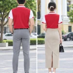 Áo Polo Đồng Phục Màu Đỏ Phối Tay Trắng