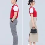 Áo Polo Đồng Phục Màu Đỏ Phối Tay Trắng