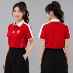 Áo Polo Đồng Phục Màu Đỏ Phối Trắng