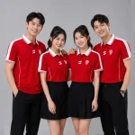 Áo Polo Đồng Phục Màu Đỏ Phối Trắng