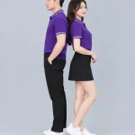 Áo Polo Đồng Phục Màu Tím Viền Trắng