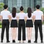 Áo Polo Đồng Phục Màu Trắng Cổ Phối Cam Viền Tay Cam