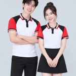 Áo Polo Đồng Phục Màu Trắng Phối Đỏ Đen