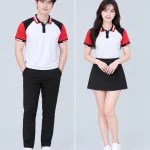Áo Polo Đồng Phục Màu Trắng Phối Đỏ Đen