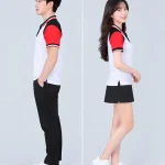 Áo Polo Đồng Phục Màu Trắng Phối Đỏ Đen
