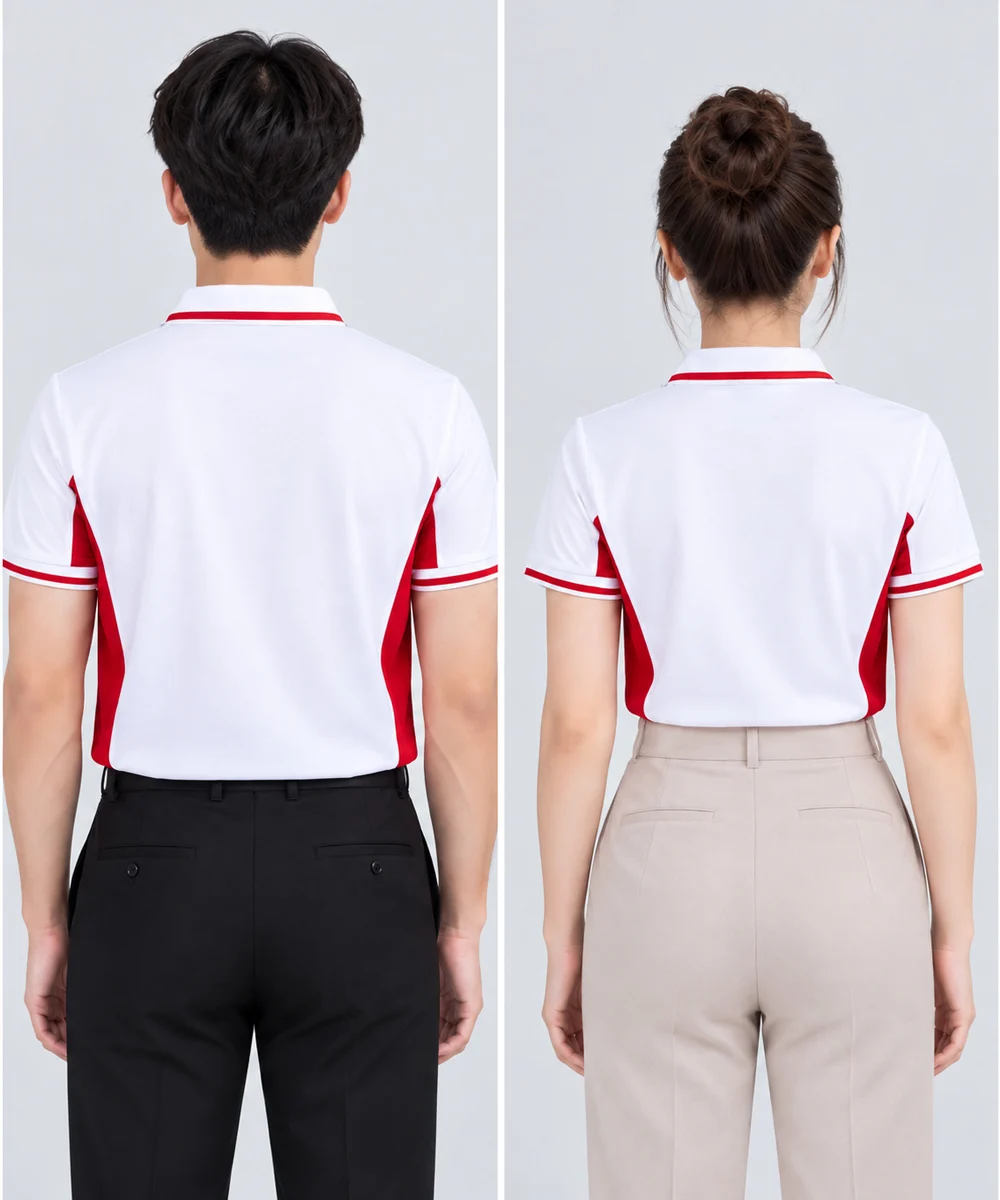 Áo Polo Đồng Phục Màu Trắng Phối Đỏ