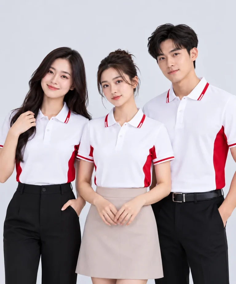 Áo Polo Đồng Phục Màu Trắng Phối Đỏ