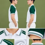 Áo Polo Đồng Phục Màu Trắng Phối Raglan Xanh Lá