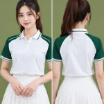 Áo Polo Đồng Phục Màu Trắng Phối Raglan Xanh Lá