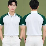 Áo Polo Đồng Phục Màu Trắng Phối Raglan Xanh Lá