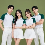 Áo Polo Đồng Phục Màu Trắng Phối Raglan Xanh Lá