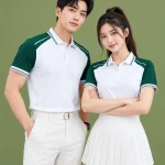 Áo Polo Đồng Phục Màu Trắng Phối Raglan Xanh Lá