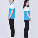 Áo Polo Đồng Phục Màu Trắng Phối Xanh Cyan