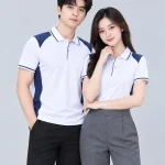 Áo Polo Đồng Phục Màu Trắng Phối Xanh Navy