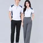 Áo Polo Đồng Phục Màu Trắng Phối Xanh Navy