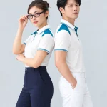 Áo Polo Đồng Phục Màu Trắng Phối Xanh Ngọc