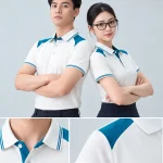 Áo Polo Đồng Phục Màu Trắng Phối Xanh Ngọc